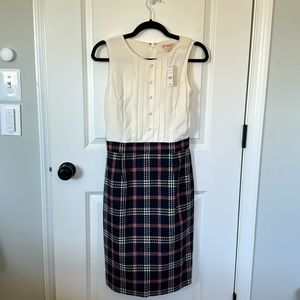 Brooks Brothers White Button Top Tweed Bottom Dress